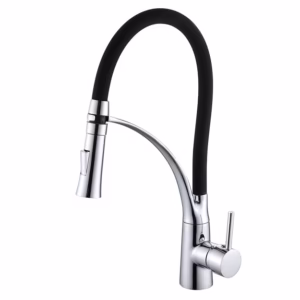 Chrome / Black Kitchen Tap (Detachable head)
