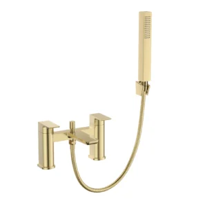 Square Bath Shower Mixer Tap Brushed Brass -BBR05- Incl. Kit