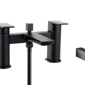 Square Bath Shower Mixer Tap Matt Black -BLK02- Incl. Kit