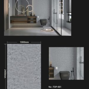 PVC Wall Panel -1000mm x 2400mm x 10mm - Grey Top 001