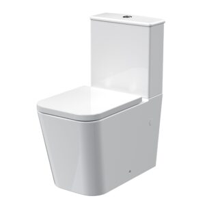 Square Rimless Close Coupled Toilet -NCG550- Cistern & Soft Close Seat
