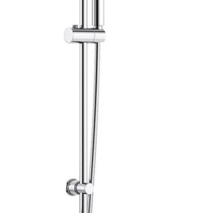 Bathroom Thermostatic Mixer Shower Bath Riser Rail Exposed Valve Round Twin Head