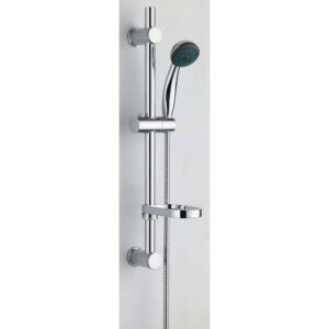 Shower Riser Chrome Round Beta Slide Rail Bar Soap Dish Shower Hand Set