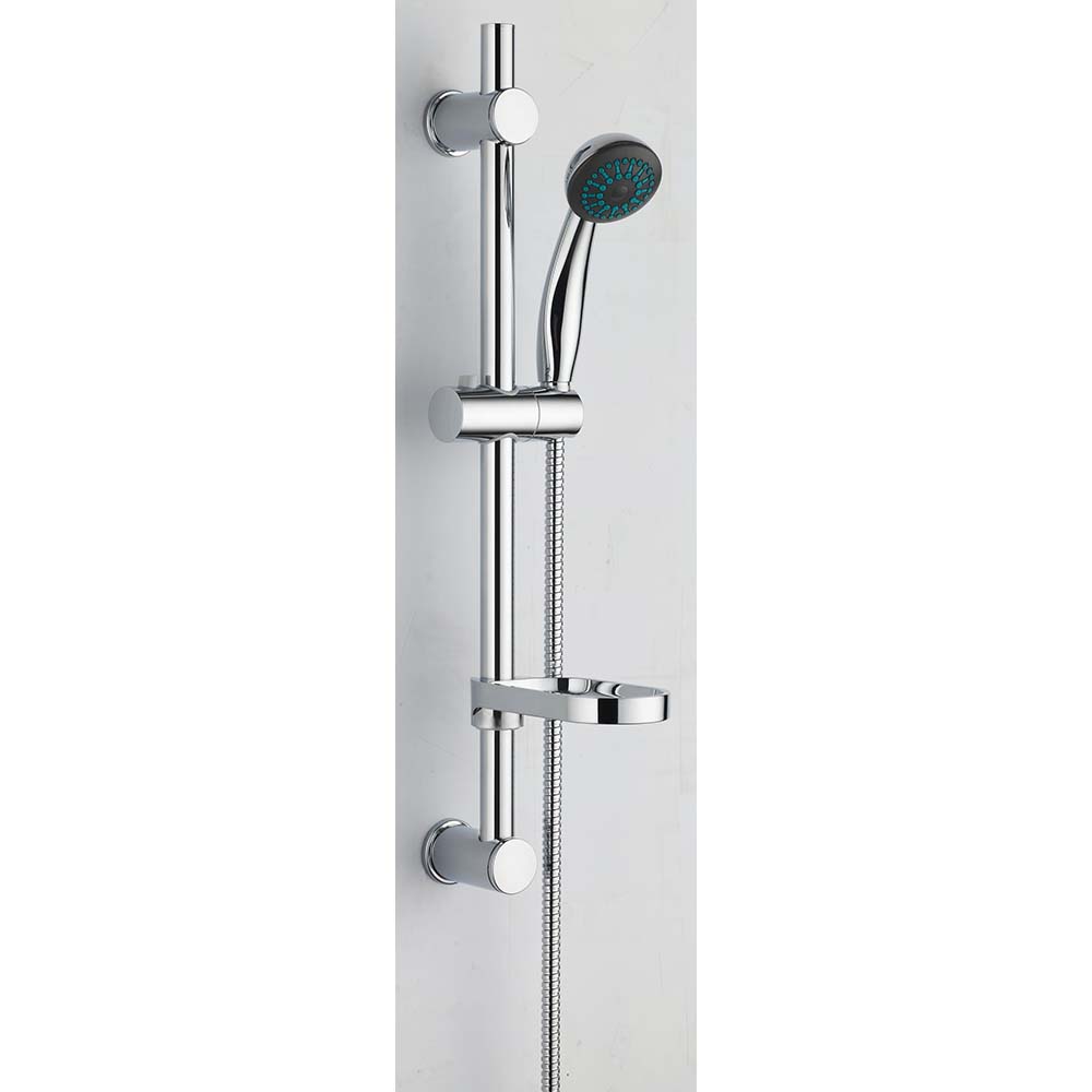 Shower Riser Chrome Round Beta Slide Rail Bar Soap Dish Shower Hand Set