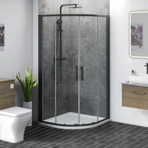800 x 800mm Quandrant Matt Black Shower Enclosure