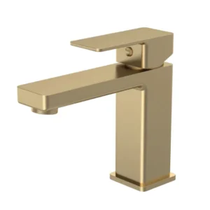 KAL MONO BASIN MIXER TAP BRUSHED BRASS WITH POP UP WASTE